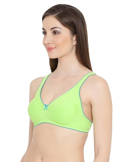 Clovia Women’s Cotton Non-Padded Wire-Free Half-Cup Full-Coverage Bra – Everyday Comfort